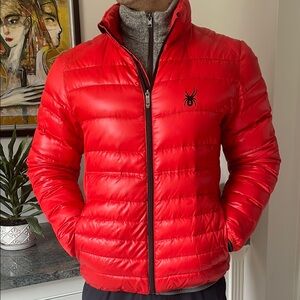 Spyder Men's Red Puffer Jacket, Large
